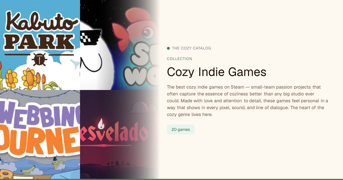 Best Cozy Indie Games on Steam | The Cozy Catalog