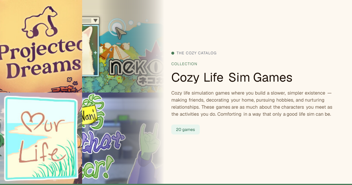 Best Cozy Life Sim Games on Steam | The Cozy Catalog